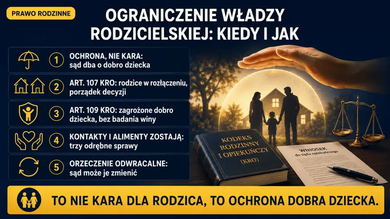 Ograniczenie władzy rodzicielskiej to ochrona dobra dzieci, nie kara. Sąd dba o dzieci, a orzeczenia mogą być zmieniane.