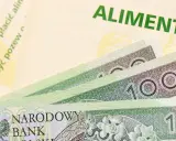 Złotówki i dokument z napisem "ALIMENTY" przypominają o obowiązku alimentacyjnym.