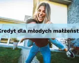 Szczęśliwe młode małżeństwo cieszy się wolnością, marząc o własnym domu. Kredyt na mieszkanie dla młodych to klucz do ich przyszłości.
