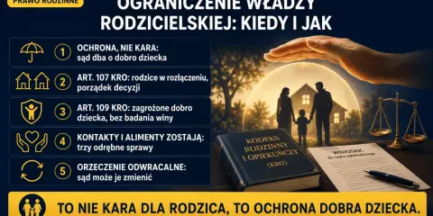 Ograniczenie władzy rodzicielskiej to ochrona dobra dzieci, nie kara. Sąd dba o dzieci, a orzeczenia mogą być zmieniane.