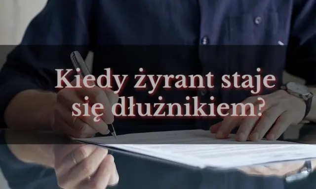 Dłoń podpisuje dokument. Kiedy żyrant staje się dłużnikiem?