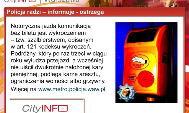 Policja ostrzega przed szalbierstwem w komunikacji miejskiej. Jazda bez biletu to wykroczenie, za które grożą kary, w tym areszt.