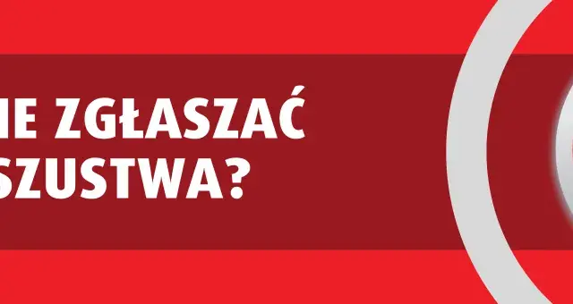 Gdzie zgłosić oszustwo internetowe? Biały symbol słuchawki telefonicznej na czerwonym tle.