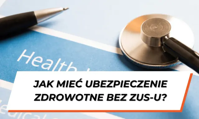 Stetoskop i długopis na dokumencie "Health". Czy na umowie zlecenie jest ubezpieczenie NFZ?