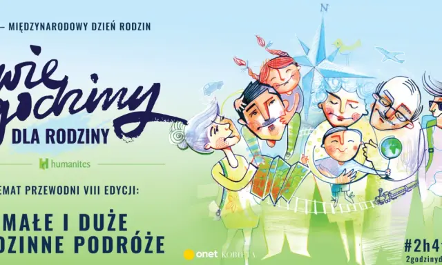 Wesoła rodzina planuje podróże, małe i duże. To idealny czas na wspólne chwile, czyli 2 godziny dla rodziny.