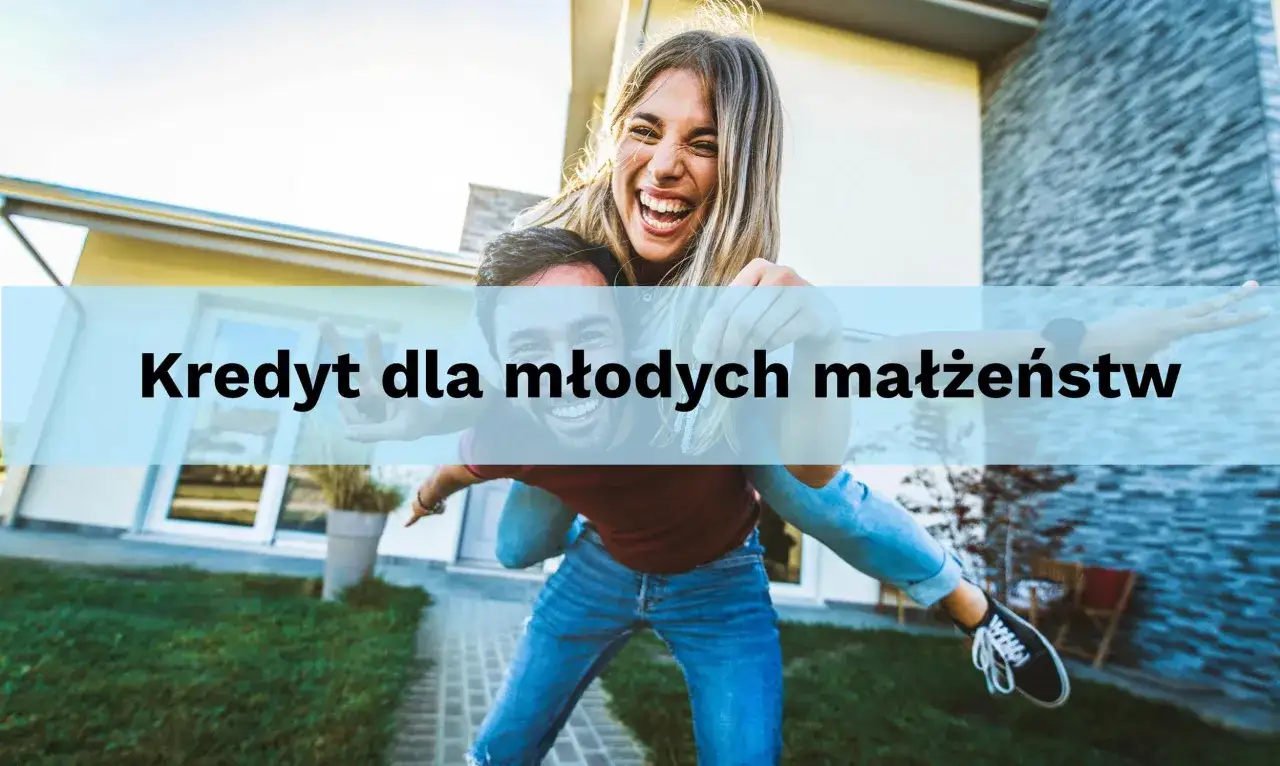 Szczęśliwe młode małżeństwo cieszy się wolnością, marząc o własnym domu. Kredyt na mieszkanie dla młodych to klucz do ich przyszłości.